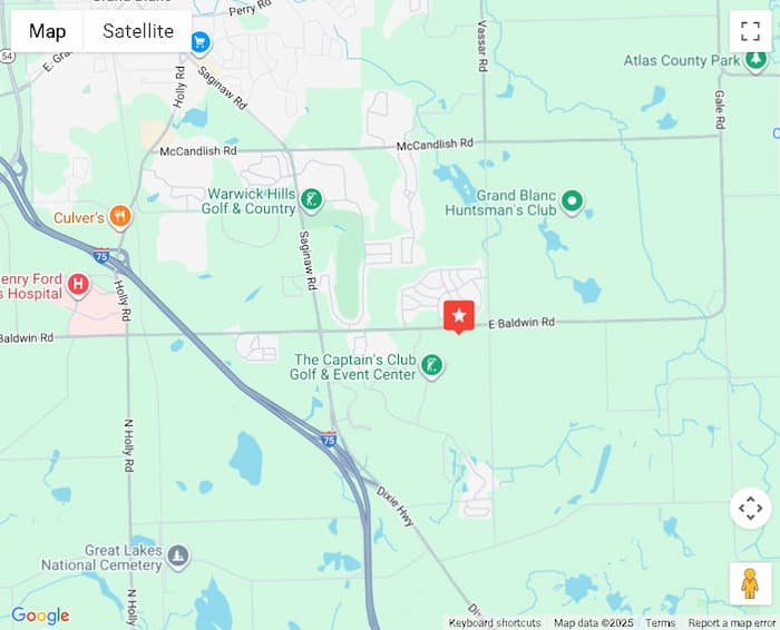 Map showing our location in Grand Blanc, MI